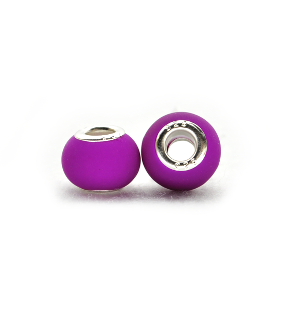 Perlas rosca fluo (2 piezas) 14x10 mm - Violeta